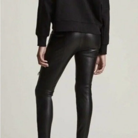 All Saints Kriva women’s faux leather leggings- size 2 - Picture 3 of 10